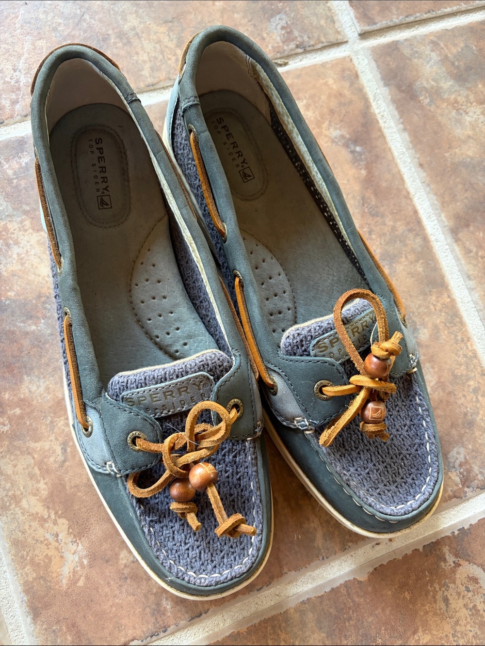 Sperry Women's Boat Loafers with Tan Laces